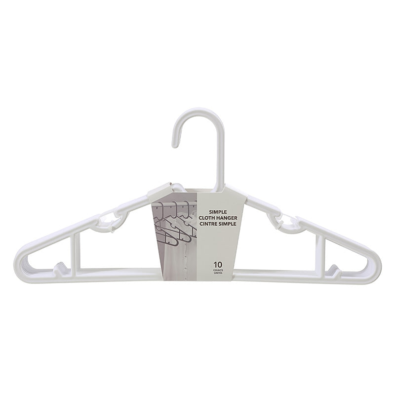 MINISO SIMPLE CLOTH HANGER 10 COUNTS ( WHITE ) 2008111412109