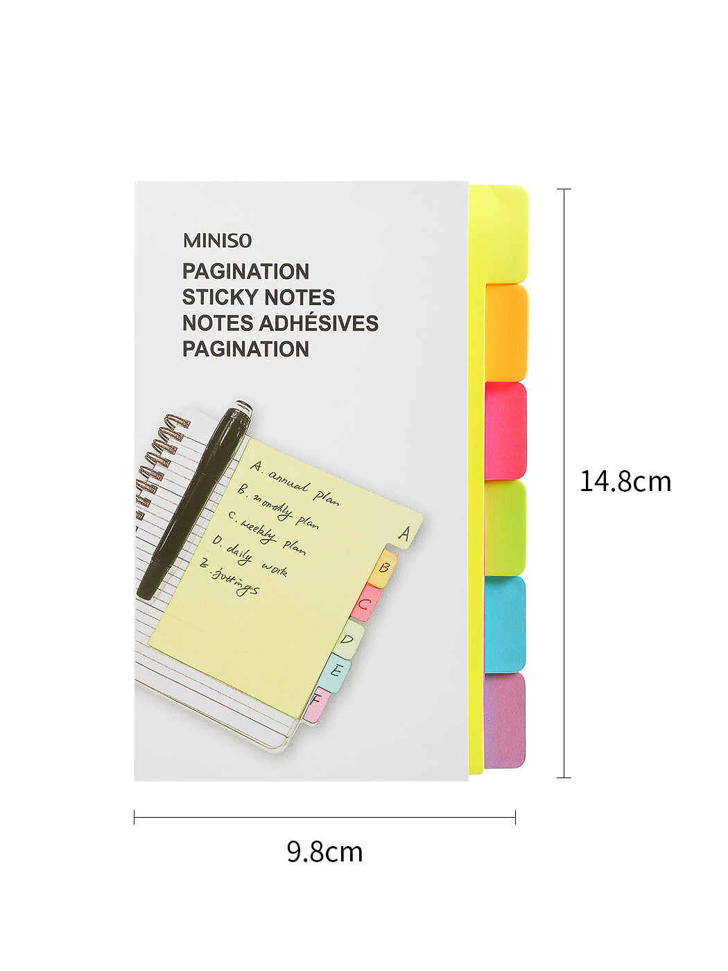 MINISO PAGINATION STICKY NOTES(6 COLORS) 2008674610103 STATIONERY