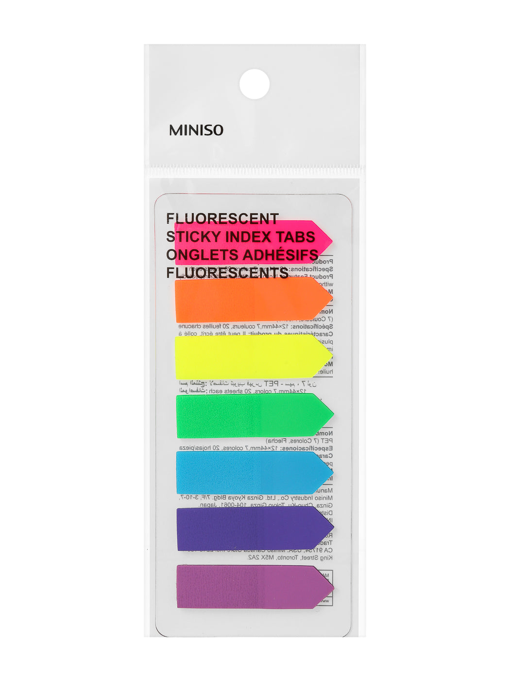 MINISO PET STICKY INDEX TABS（7 COLORS,ARROW） 2008674710100 STATIONERY