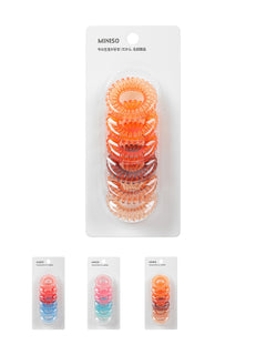 MINISO 3.5 COLORED SPIRAL HAIR TIES (6PCS) 2009806010105 HAIR TIE