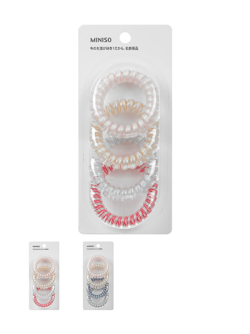 MINISO 5.0 COLORED SPIRAL HAIR TIES (4PCS) 2009806710104 HAIR TIE