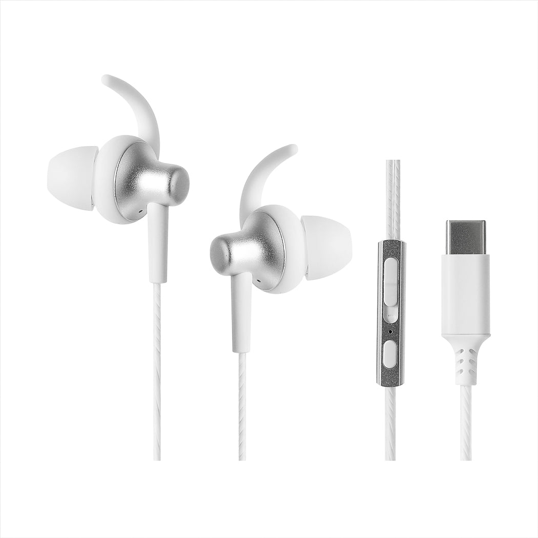 MINISO TYPE-C METAL IN-EAR EARPHONES WITH WINGS MODEL: 8447T# (WHITE) 2009887610102 EARPHONES