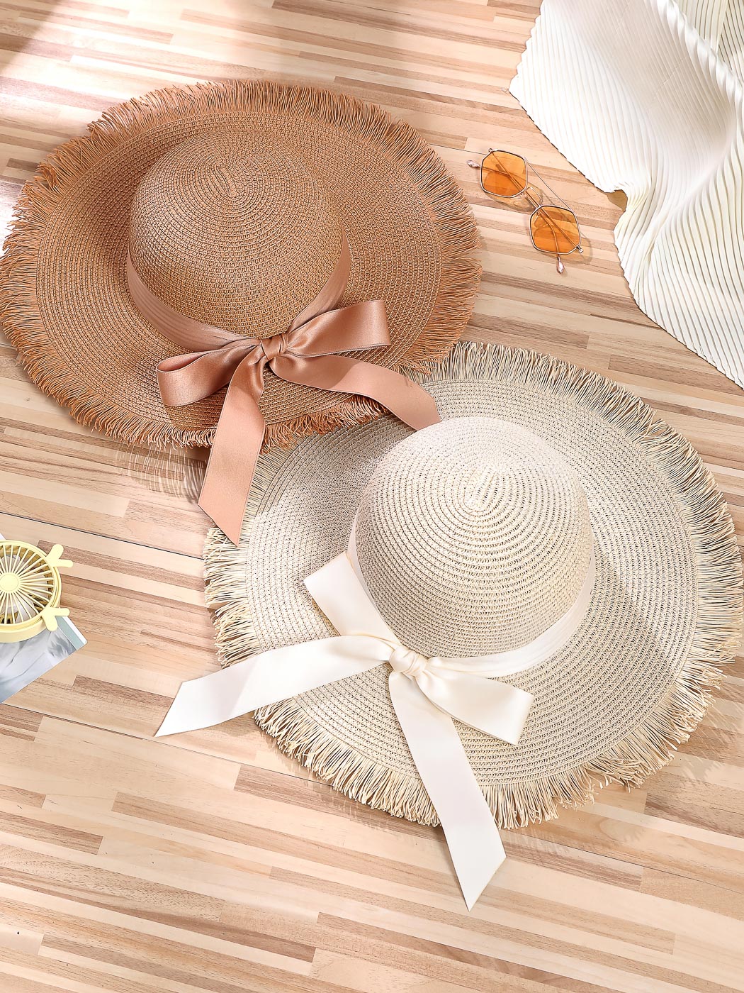 MINISO HAPPY VACATION STRAW HAT ( CREAMY WHITE ) 2010116710104 FASHIONABLE HAT-3