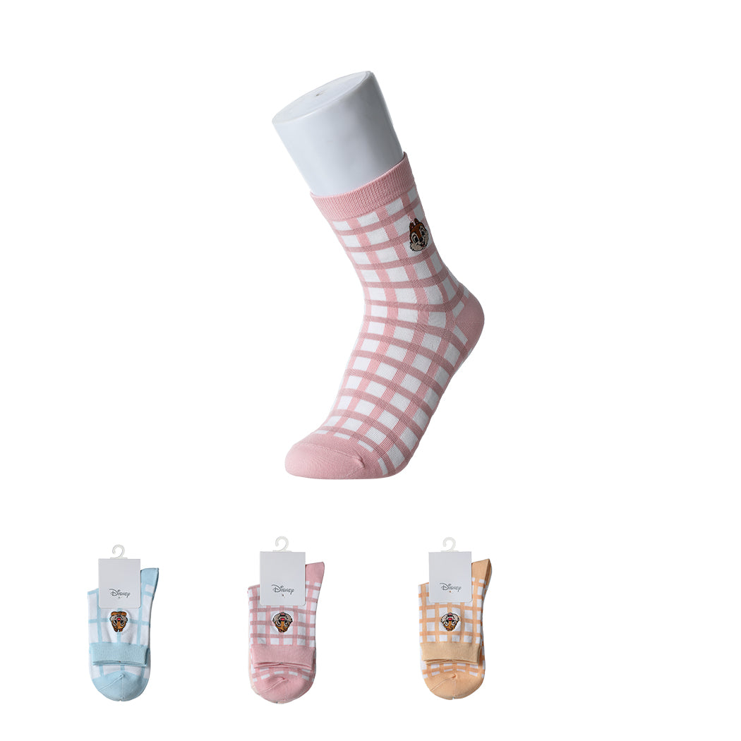 MINISO CHIP N DALE COLLECTION EMBROIDERED WOMEN'S CREW SOCKS 14CM (ASSORTED 2 PAIRS) 2010186410102 WOMEN'S LOW-CUT SOCKS