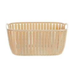 MINISO SMALL PLAITED RECTANGULAR STORAGE BUCKET ( KHAKI ) 2006934810102 SUNDRIES STORAGE