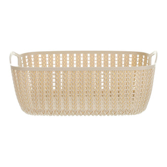 MINISO MEDIUM PLAITED RECTANGULAR STORAGE BUCKET ( KHAKI ) 2006935010105 SUNDRIES STORAGE