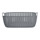 MINISO MEDIUM PLAITED RECTANGULAR STORAGE BUCKET ( DARK GREY ) 2006935011102 SUNDRIES STORAGE-1