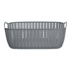 MINISO MEDIUM PLAITED RECTANGULAR STORAGE BUCKET ( DARK GREY ) 2006935011102 SUNDRIES STORAGE