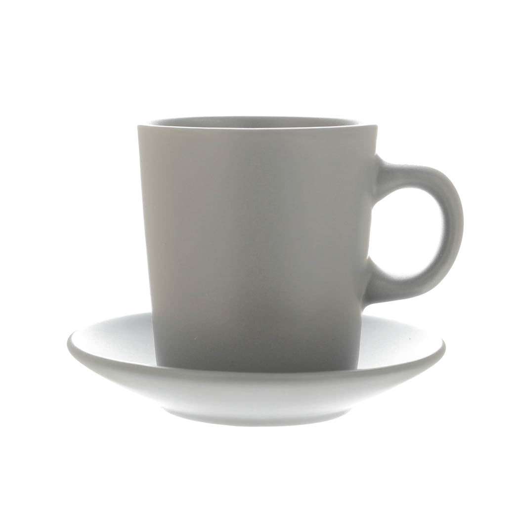 MINISO CERAMIC COFFEE CUP AND COASTER SET (90ML) (GRAY) 2013843911103 CERAMIC MUG-1
