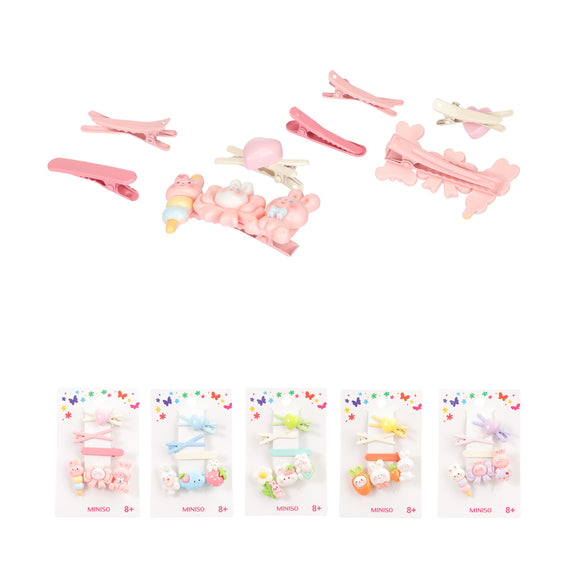 MINISO FUN SERIES CARTOON GIRL HAIR CLIP (4 PCS) 2014736510106 HAIR CLIPPERS