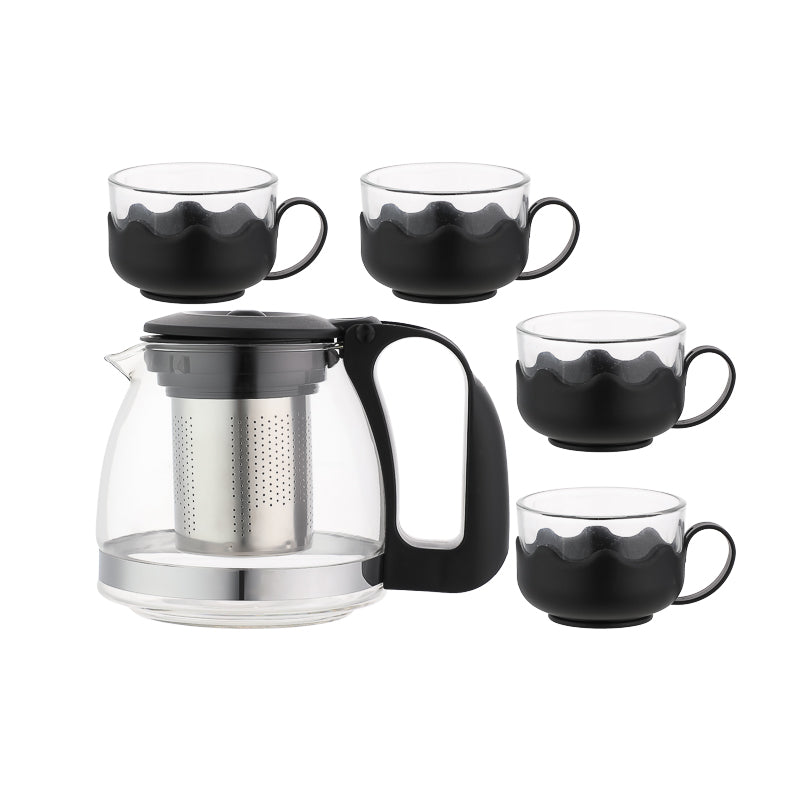 MINISO SIMPLE 4+1 TEA SET ( BLACK ) 0100040251 TEA SET