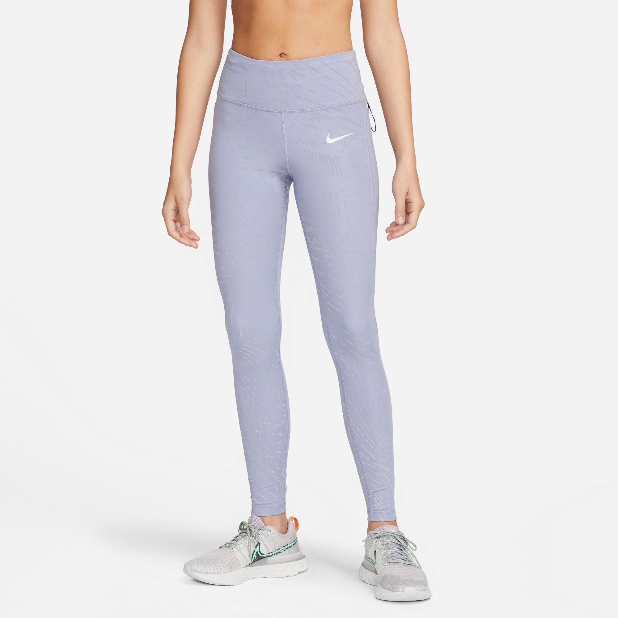 Nike Epic Fast Womens Running Tights Mid-Rise Full Length Size S Grey  CZ9240-084