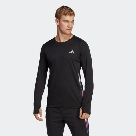 ADIDAS RUN ICONS 3S LS HN8024 T-SHIRT LONG SLEEVE RUNNING (M)
