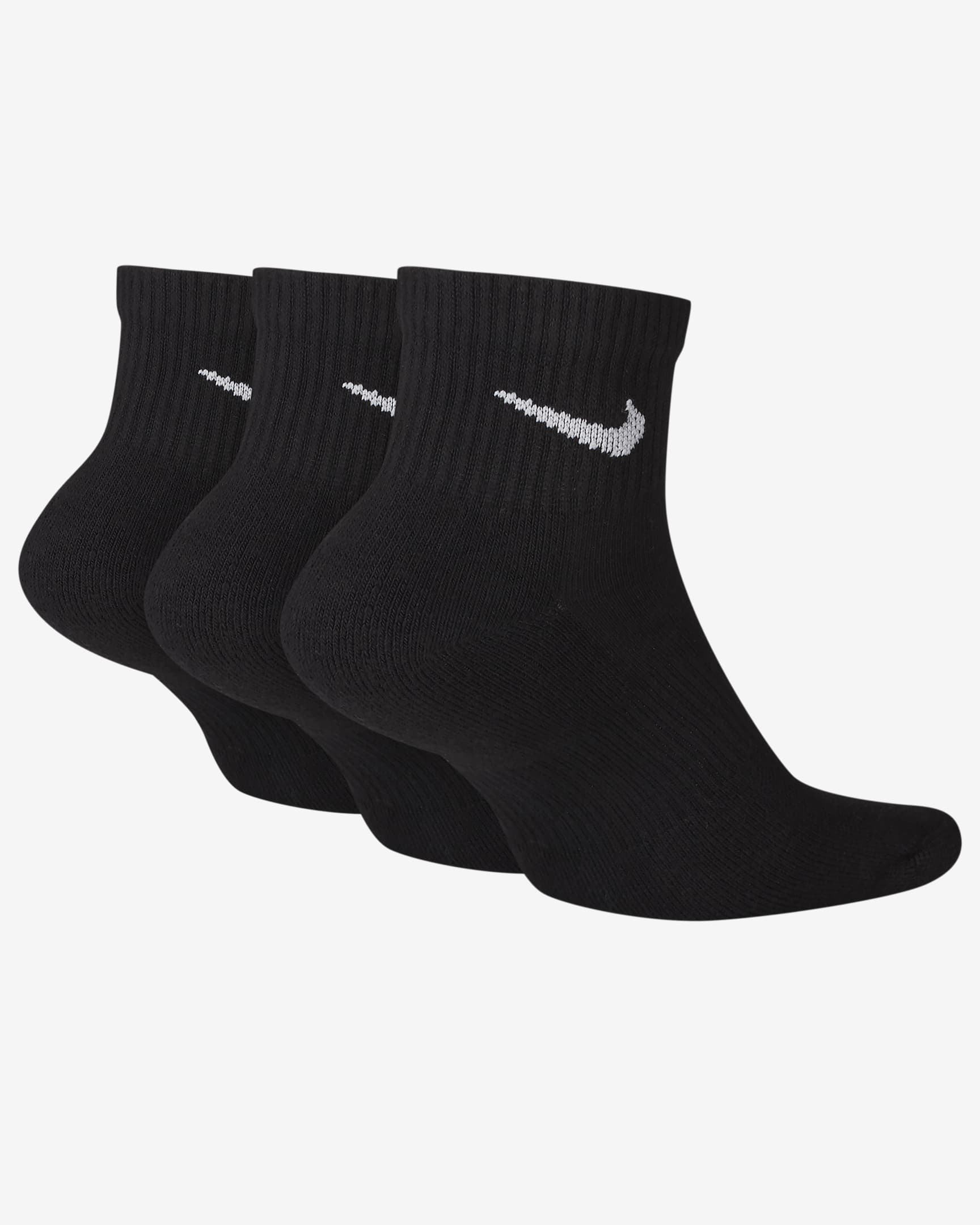 NIKE U  EVRY PLS CSH A 3PR 132 SX6890-010 SOCKS ANKLE TRAINING (U)